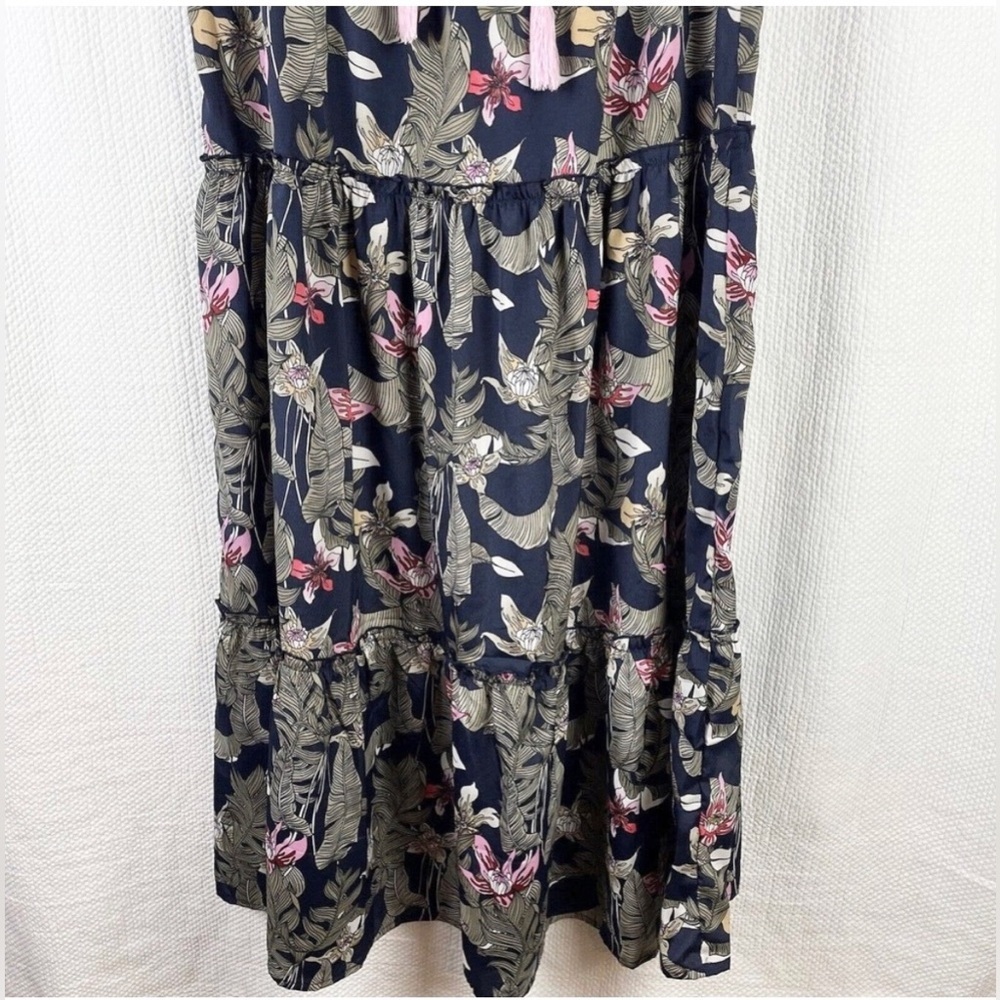 America & Beyond Tropical "Maui Nights Tiered Maxi Dress - Picture 3 of 10